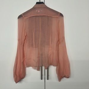 Rebecca Taylor Women's Snake Print Cut Out Blouse Pink Size 2 main image 1